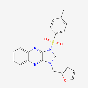 molecular formula C21H18N4O3S B2817327 1-(furan-2-ylmethyl)-3-(4-methylphenyl)sulfonyl-2H-imidazo[4,5-b]quinoxaline CAS No. 844861-99-0