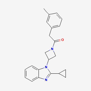 B2817328 1-[3-(2-Cyclopropylbenzimidazol-1-yl)azetidin-1-yl]-2-(3-methylphenyl)ethanone CAS No. 2379998-05-5