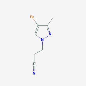 molecular formula C7H8BrN3 B2817335 3-(4-溴-3-甲基-1H-吡唑-1-基)丙腈 CAS No. 1005575-46-1