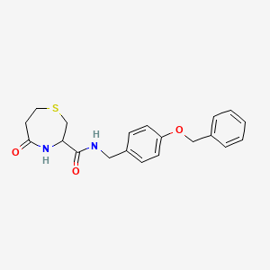 molecular formula C20H22N2O3S B2817339 N-(4-(苄氧基)苯甲基)-5-氧代-1,4-噻吩-3-羧酰胺 CAS No. 1396629-67-6
