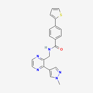 N-((3-(1-methyl-1H-pyrazol-4-yl)pyrazin-2-yl)methyl)-4-(thiophen-2-yl)benzamide