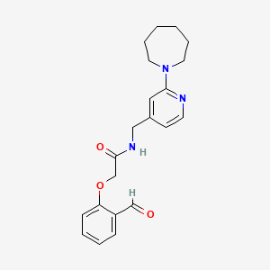 molecular formula C21H25N3O3 B2817345 N-[[2-(Azepan-1-yl)pyridin-4-yl]methyl]-2-(2-formylphenoxy)acetamide CAS No. 2249074-85-7