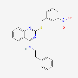 molecular formula C23H20N4O2S B2817346 2-((3-nitrobenzyl)thio)-N-phenethylquinazolin-4-amine CAS No. 422532-35-2