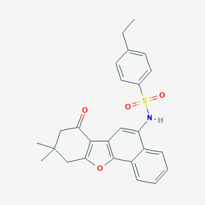 molecular formula C26H25NO4S B281736 N-(9,9-dimethyl-7-oxo-7,8,9,10-tetrahydronaphtho[1,2-b][1]benzofuran-5-yl)-4-ethylbenzenesulfonamide 