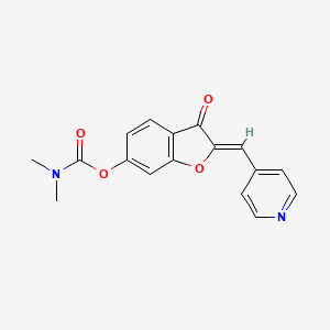 molecular formula C17H14N2O4 B2817364 (Z)-3-oxo-2-(pyridin-4-ylmethylene)-2,3-dihydrobenzofuran-6-yl dimethylcarbamate CAS No. 622793-85-5