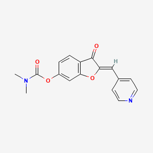 molecular formula C17H14N2O4 B2817364 (Z)-3-氧代-2-(吡啶-4-基甲烯基)-2,3-二氢苯并呋喃-6-基二甲基碳酸酯 CAS No. 622793-85-5