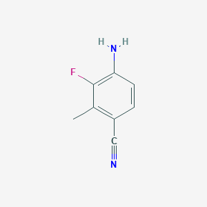 molecular formula C8H7FN2 B2817373 4-Amino-3-fluoro-2-methylbenzonitrile CAS No. 2055841-26-2