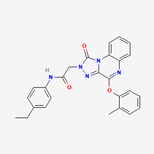 molecular formula C26H23N5O3 B2817376 N-(4-ethylphenyl)-2-(1-oxo-4-(o-tolyloxy)-[1,2,4]triazolo[4,3-a]quinoxalin-2(1H)-yl)acetamide CAS No. 1189457-14-4