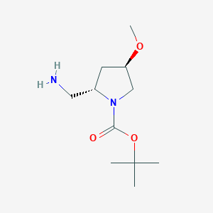 molecular formula C11H22N2O3 B2817401 (2S,4R)-tert-butyl 2-(aminomethyl)-4-methoxypyrrolidine-1-carboxylate CAS No. 1272599-19-5