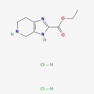 molecular formula C9H15Cl2N3O2 B2817417 乙酸4,5,6,7-四氢-1H-咪唑并[4,5-c]吡啶-2-基酯二盐酸盐 CAS No. 214782-04-4