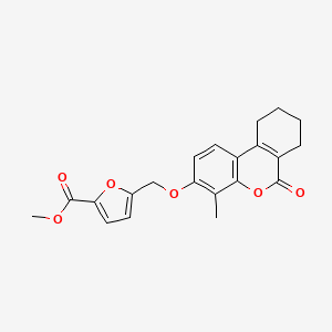 molecular formula C21H20O6 B2817469 Methyl 5-[(4-methyl-6-oxo-7,8,9,10-tetrahydrobenzo[c]chromen-3-yl)oxymethyl]furan-2-carboxylate CAS No. 374707-90-1