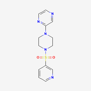 molecular formula C13H15N5O2S B2817471 2-(4-Pyridin-3-ylsulfonylpiperazin-1-yl)pyrazine CAS No. 1021135-11-4