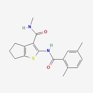 molecular formula C18H20N2O2S B2817475 2-[(2,5-二甲基苯甲酰)氨基]-N-甲基-5,6-二氢-4H-环戊[b]噻吩-3-甲酰胺 CAS No. 893101-67-2