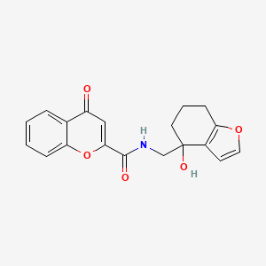 molecular formula C19H17NO5 B2817478 N-((4-羟基-4,5,6,7-四氢苯并呋喃-4-基)甲基)-4-氧代-4H-香豆素-2-羧酰胺 CAS No. 2309345-87-5