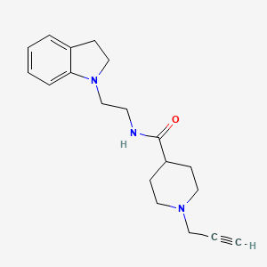 molecular formula C19H25N3O B2817483 N-[2-(2,3-dihydro-1H-indol-1-yl)ethyl]-1-(prop-2-yn-1-yl)piperidine-4-carboxamide CAS No. 1281026-37-6
