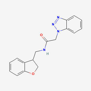 molecular formula C17H16N4O2 B2817489 2-(1H-1,2,3-benzotriazol-1-yl)-N-[(2,3-dihydro-1-benzofuran-3-yl)methyl]acetamide CAS No. 2097928-20-4