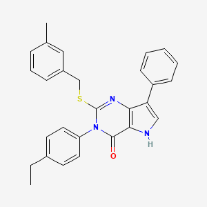 molecular formula C28H25N3OS B2817495 3-(4-ethylphenyl)-2-((3-methylbenzyl)thio)-7-phenyl-3H-pyrrolo[3,2-d]pyrimidin-4(5H)-one CAS No. 2034588-52-6