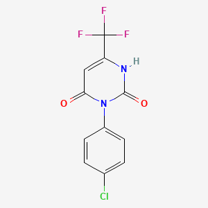 molecular formula C11H6ClF3N2O2 B2817498 3-(4-chlorophenyl)-6-(trifluoromethyl)-2,4(1H,3H)-pyrimidinedione CAS No. 37836-64-9