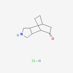molecular formula C10H16ClNO B2817499 4-Azatricyclo[5.2.2.02,6]undecan-8-one;hydrochloride CAS No. 2416230-78-7