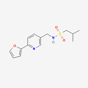 molecular formula C14H18N2O3S B2817511 N-((6-(furan-2-yl)pyridin-3-yl)methyl)-2-methylpropane-1-sulfonamide CAS No. 1903872-01-4