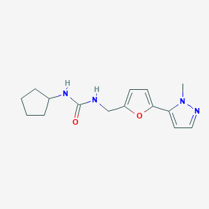 molecular formula C15H20N4O2 B2817516 1-Cyclopentyl-3-[[5-(2-methylpyrazol-3-yl)furan-2-yl]methyl]urea CAS No. 2415569-80-9
