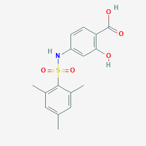 molecular formula C16H17NO5S B281752 2-Hydroxy-4-[(mesitylsulfonyl)amino]benzoic acid 