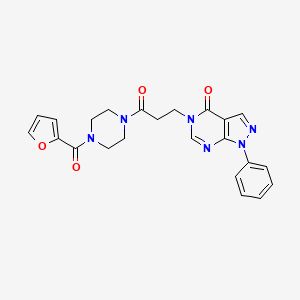 5-(3-(4-(furan-2-carbonyl)piperazin-1-yl)-3-oxopropyl)-1-phenyl-1H-pyrazolo[3,4-d]pyrimidin-4(5H)-one