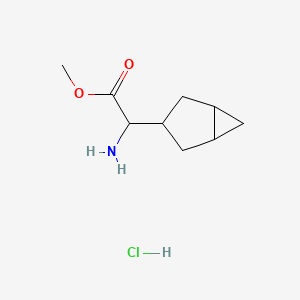 molecular formula C9H16ClNO2 B2817526 Methyl 2-amino-2-(3-bicyclo[3.1.0]hexanyl)acetate;hydrochloride CAS No. 2361666-38-6