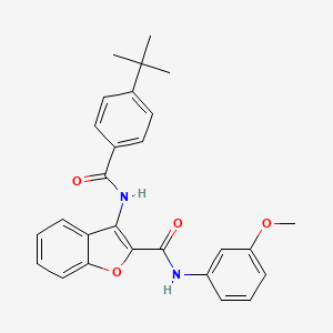molecular formula C27H26N2O4 B2817550 3-(4-(tert-butyl)benzamido)-N-(3-methoxyphenyl)benzofuran-2-carboxamide CAS No. 887894-08-8