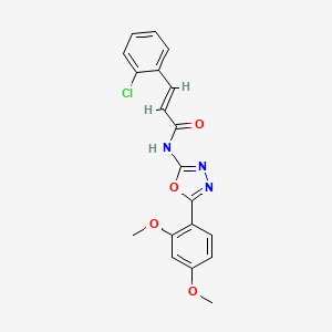 molecular formula C19H16ClN3O4 B2817557 (E)-3-(2-氯苯基)-N-(5-(2,4-二甲氧基苯基)-1,3,4-噁二唑-2-基)丙烯酰胺 CAS No. 1001753-95-2