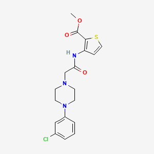 molecular formula C18H20ClN3O3S B2817561 Methyl 3-({2-[4-(3-chlorophenyl)piperazino]acetyl}amino)-2-thiophenecarboxylate CAS No. 477887-73-3