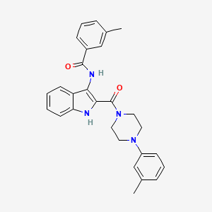 molecular formula C28H28N4O2 B2817563 N-(叔丁基)-4-(3-{2-[{[(4-氯苯基)氨基]甲酰}(甲基)氨基]乙基}-1,2,4-噁二唑-5-基)苯甲酰胺 CAS No. 1031994-66-7