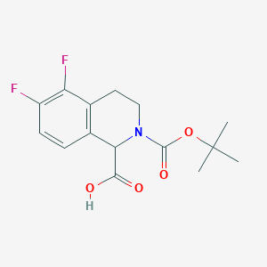 molecular formula C15H17F2NO4 B2817567 2-[(Tert-butoxy)carbonyl]-5,6-difluoro-1,2,3,4-tetrahydroisoquinoline-1-carboxylic acid CAS No. 2241138-04-3