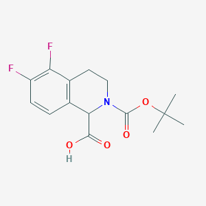 molecular formula C15H17F2NO4 B2817567 2-[(叔丁氧羰基)-5,6-二氟-1,2,3,4-四氢异喹啉-1-羧酸 CAS No. 2241138-04-3