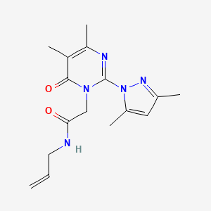 molecular formula C16H21N5O2 B2817570 N-allyl-2-(2-(3,5-dimethyl-1H-pyrazol-1-yl)-4,5-dimethyl-6-oxopyrimidin-1(6H)-yl)acetamide CAS No. 1002429-69-7