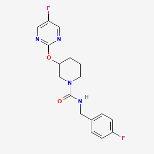 molecular formula C17H18F2N4O2 B2817603 N-(4-氟苄基)-3-((5-氟吡咯-2-基)氧基)哌啶-1-甲酰胺 CAS No. 2034578-03-3