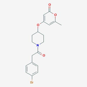 molecular formula C19H20BrNO4 B2817605 4-((1-(2-(4-溴苯基)乙酰)哌啶-4-基)氧基)-6-甲基-2H-吡喃-2-酮 CAS No. 1798679-43-2