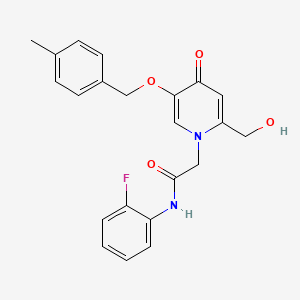 molecular formula C22H21FN2O4 B2817630 N-(2-fluorophenyl)-2-(2-(hydroxymethyl)-5-((4-methylbenzyl)oxy)-4-oxopyridin-1(4H)-yl)acetamide CAS No. 941974-38-5