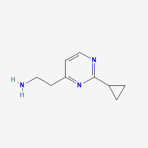 molecular formula C9H13N3 B2817638 2-(2-环丙基嘧啶-4-基)乙胺 CAS No. 1340249-35-5