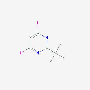 molecular formula C8H10I2N2 B2817652 2-叔丁基-4,6-二碘吡嘧啶 CAS No. 2377031-70-2