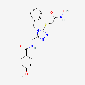 N-((4-benzyl-5-((2-(hydroxyamino)-2-oxoethyl)thio)-4H-1,2,4-triazol-3-yl)methyl)-4-methoxybenzamide