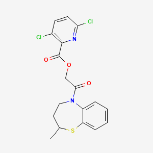 2-(2-Methyl-2,3,4,5-tetrahydro-1,5-benzothiazepin-5-yl)-2-oxoethyl 3,6-dichloropyridine-2-carboxylate