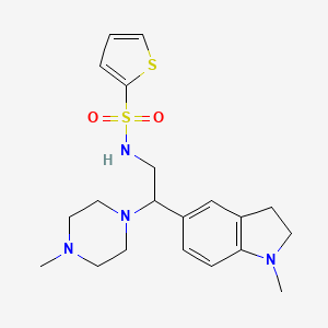 N-(2-(1-methylindolin-5-yl)-2-(4-methylpiperazin-1-yl)ethyl)thiophene-2-sulfonamide
