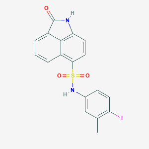 molecular formula C18H13IN2O3S B281767 N-(4-iodo-3-methylphenyl)-2-oxo-1,2-dihydrobenzo[cd]indole-6-sulfonamide 
