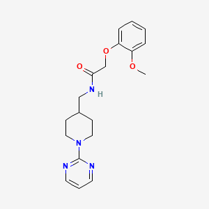 molecular formula C19H24N4O3 B2817671 2-(2-甲氧基苯氧基)-N-((1-(嘧啶-2-基)哌啶-4-基)甲基)乙酰胺 CAS No. 1235654-56-4