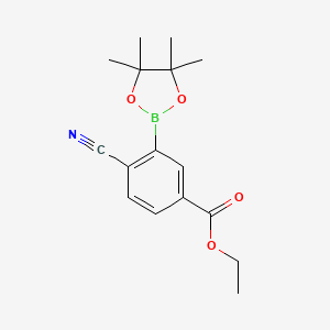 Benzoic acid, 4-cyano-3-(4,4,5,5-tetramethyl-1,3,2-dioxaborolan-2-yl)-, ethyl ester