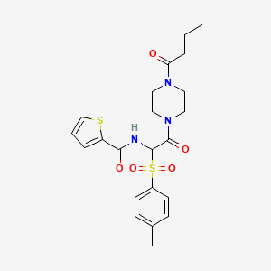 N-(2-(4-butyrylpiperazin-1-yl)-2-oxo-1-tosylethyl)thiophene-2-carboxamide