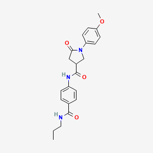 1-(4-Methoxyphenyl)-5-oxo-N-[4-(propylcarbamoyl)phenyl]pyrrolidine-3-carboxamide