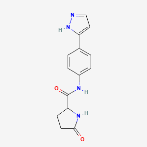 N-(4-(1H-pyrazol-3-yl)phenyl)-5-oxopyrrolidine-2-carboxamide