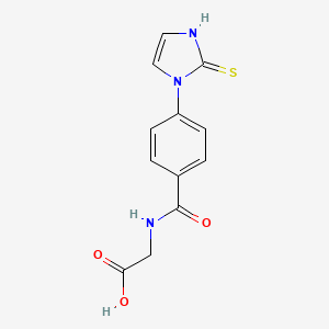 molecular formula C12H11N3O3S B2817710 N-{[4-(2-thioxo-2,3-dihydro-1H-imidazol-1-yl)phenyl]carbonyl}glycine CAS No. 1239770-88-7
